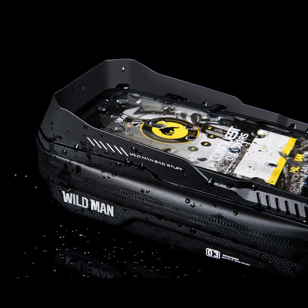 WILD MAN 0.6L Hard Shell Handlebar Bag – Waterproof MTB Bike Handlebar Bike Bag PRIMED