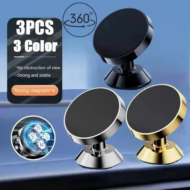 Universal Magnetic Car Phone Mount – Dashboard & Windshield Car Phone Mount PRIMED 3pcs Colors-Rotate