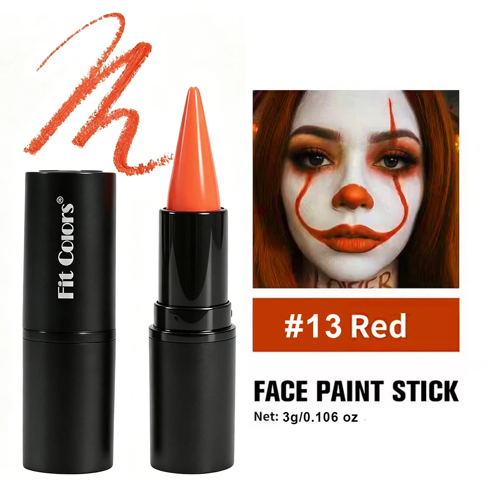 Halloween Face & Body Paint Stick – Waterproof Cosplay Lipstick Face & Body Paint PRIMED 13 3g