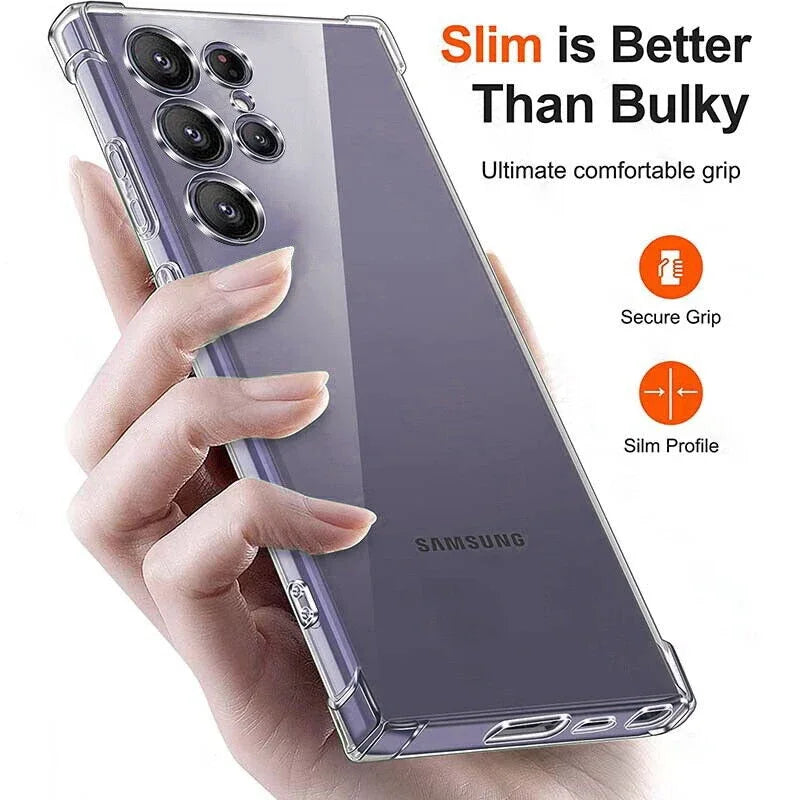 Clear Shockproof TPU Case for Samsung Galaxy S25 S24 A54 A53 Phone Case PRIMED