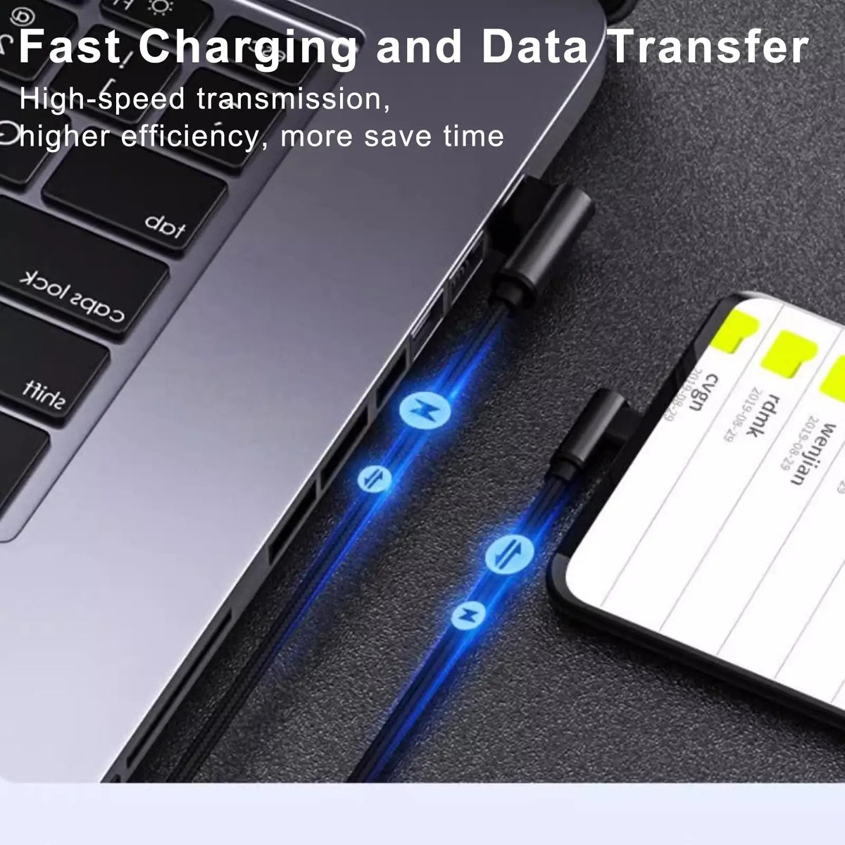 Hannord 90° USB-C Cable USB3.2 Gen2 20Gbps 100W PD 4K VR Link USB-C Data Cable PRIMED