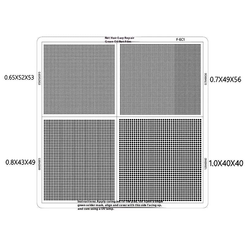 UV Solder Mask BGA Reballing Stencil | 0.3–1.0mm Spacing