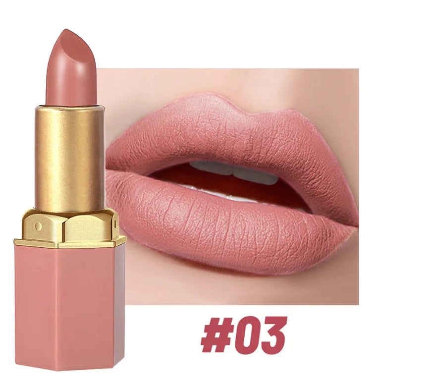 SAM SUGAR Gold Bar Lipstick – 6 Colors Pearlescent Glitter