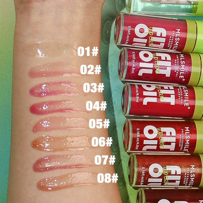 MLSMILE Hydrating Lip Oil Gloss – Plumping Mirror Pearlescent Lip Oil Gloss PRIMED