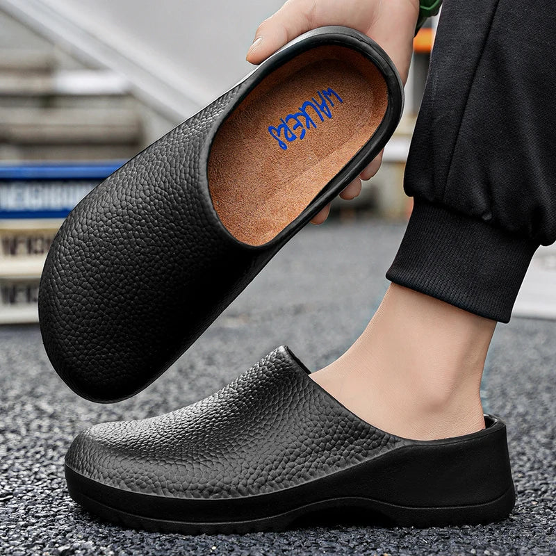 Non-Slip Waterproof Chef Clogs – Lightweight Kitchen Work Shoes Kitchen Safety Clogs PRIMED