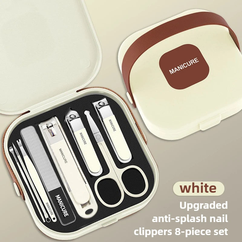 Stainless Steel Manicure Kit – Portable Nail Clipper Set Manicure Kit PRIMED SET156-White
