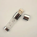 Crystal LED USB Flash Drive 4GB–128GB | Wedding Pendrive USB Flash Drive PRIMED 4GB White