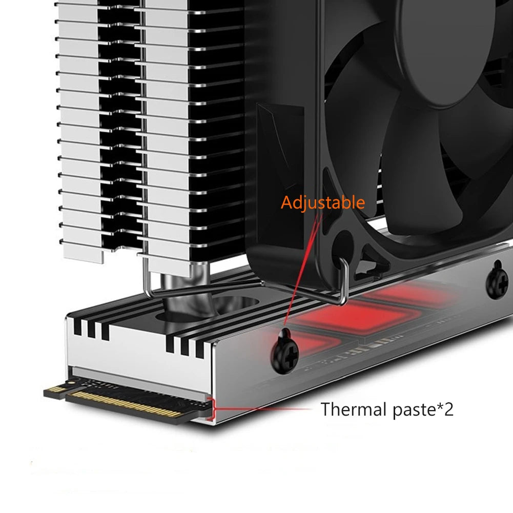 M.2-THREE M.2 2280 SSD Heatsink with 6010 Fan | PCIe 4.0/5.0 SSD Heatsink Cooler PRIMED