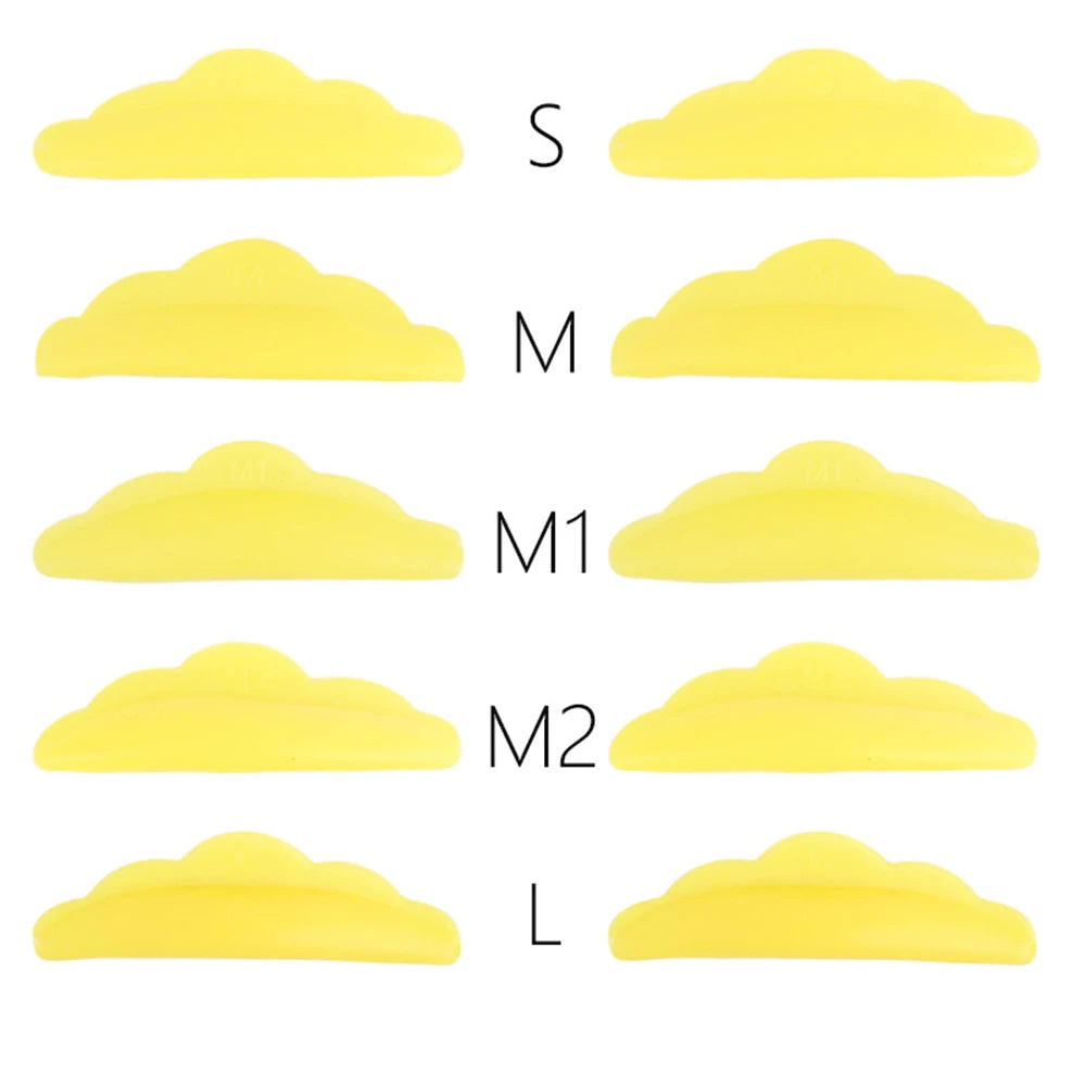 5 Pairs Silicone Lash Lift Perm Pads | Eyelash Extension Tool Lash Lift Pads PRIMED yellow