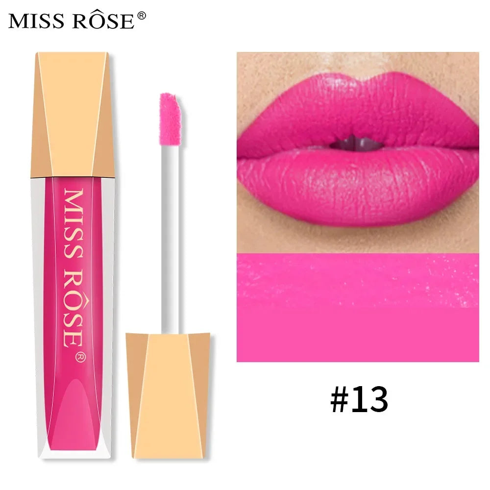 Miss Rose 16-Color Velvet Matte Lip Glaze – Waterproof Lip Gloss Matte Lip Gloss PRIMED MISS ROSE6701-032-13