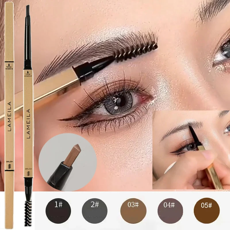 Triangle Tip Double-Ended Eyebrow Pencil with Brush Eyebrow Pencil PRIMED