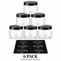 6-Pack Bathroom Vanity Storage Jars with Labels | Plastic Organizer Bathroom Storage Jars PRIMED clear