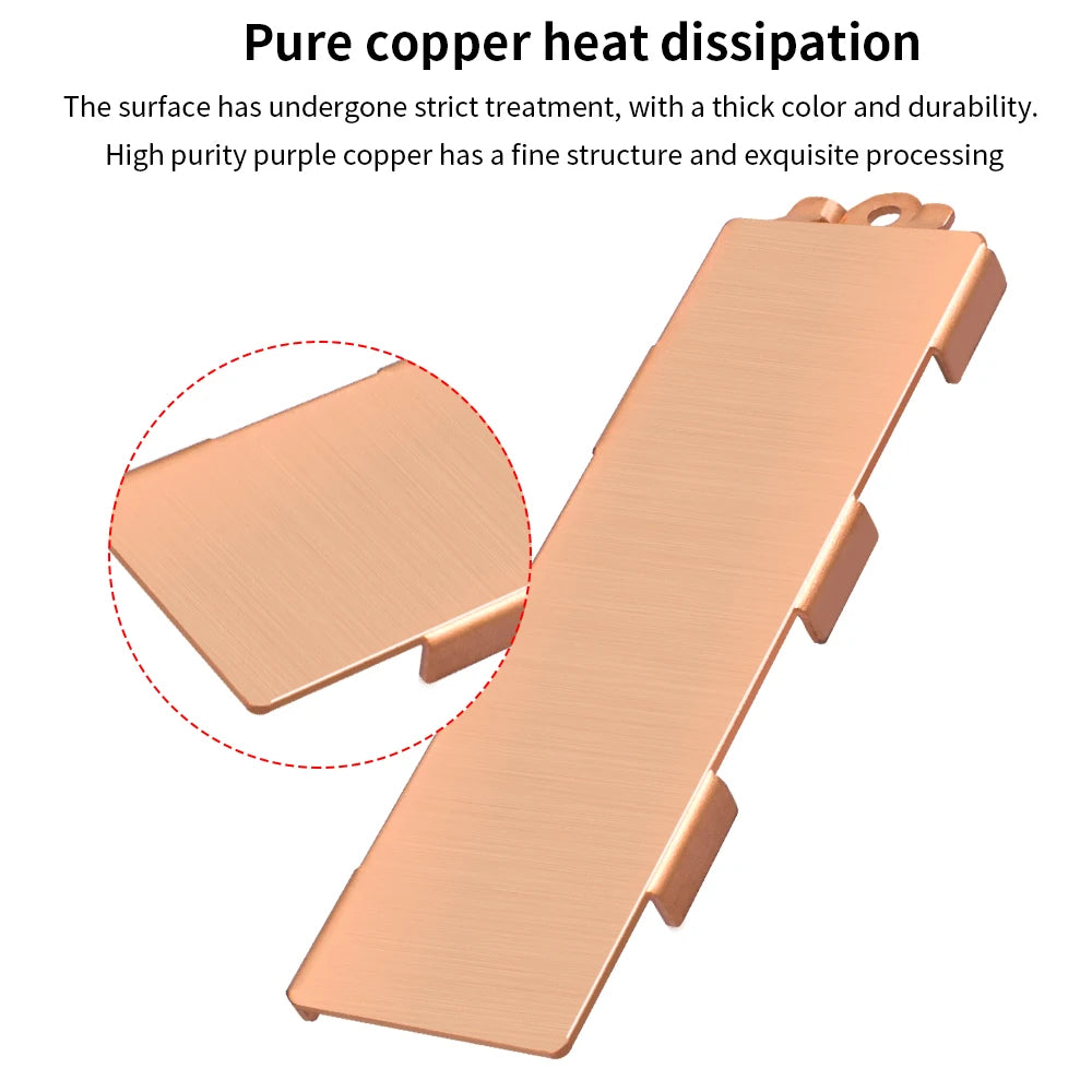 TISHRIC Pure Copper M.2 SSD Heatsink with Thermal Pad NVMe SSD Heatsink PRIMED