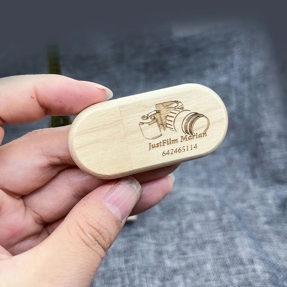 Wooden USB Flash Drive 4–128GB Bulk | Custom Logo Engraved USB Flash Drive PRIMED