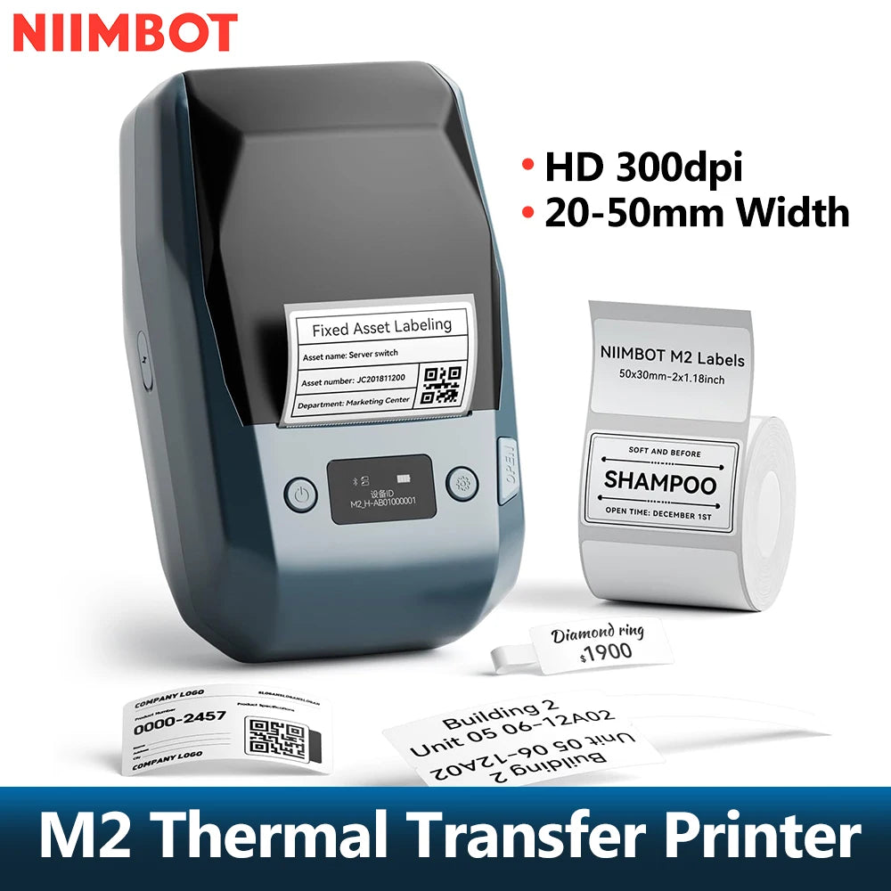 Niimbot M2 300DPI Portable Thermal Transfer Label Printer Thermal Label Printer PRIMED