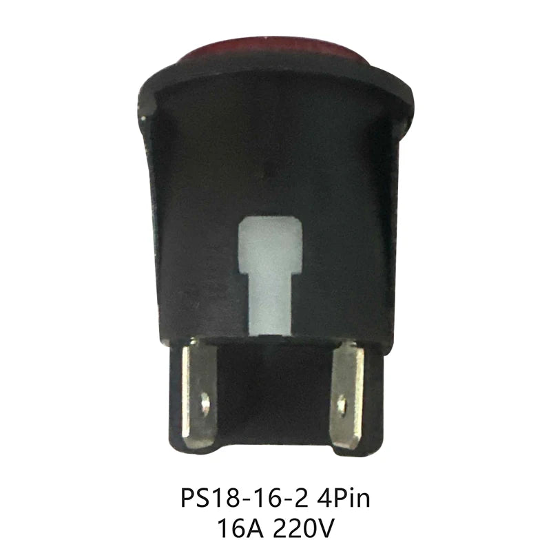 Red 4-Pin Illuminated Rocker Switch 16A 250V TÜV PS18-16