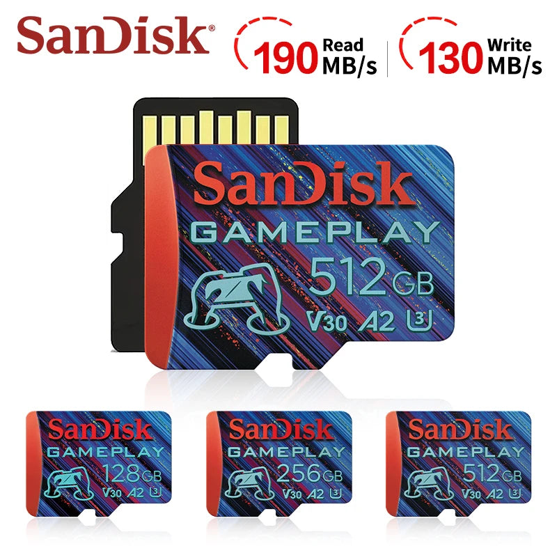 SanDisk Gameplay microSD Card 128GB–512GB | U3 V30 A2 Gaming Gaming Memory Card PRIMED