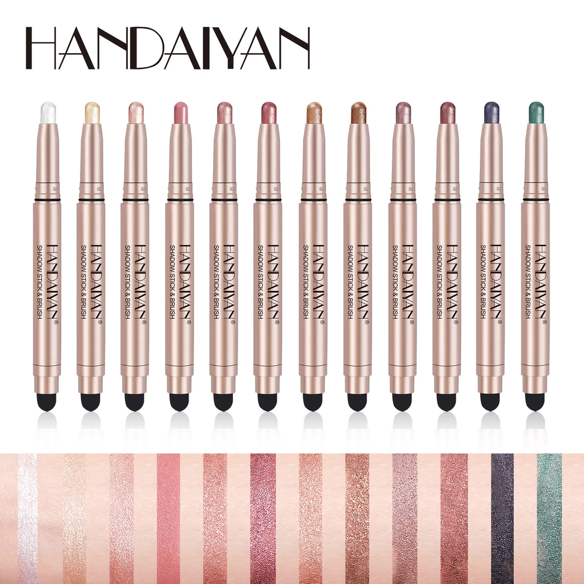 HANDAIYAN Double-Head Eyeshadow Shimmer Highlighter Pen Eyeshadow Stick Pen PRIMED