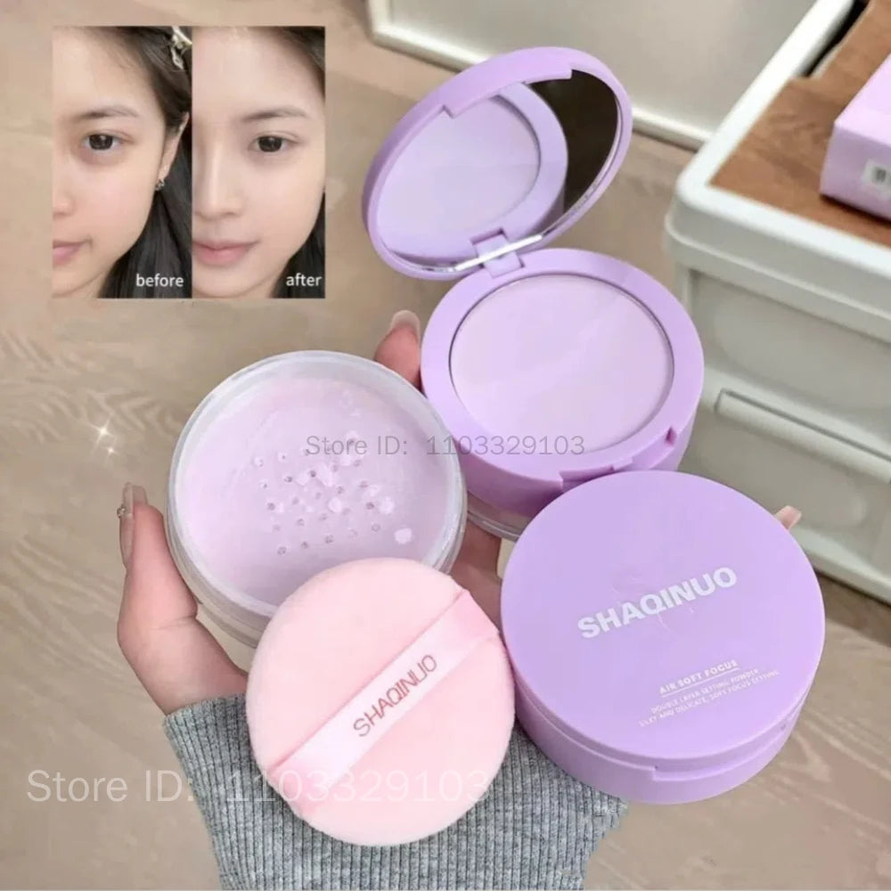 Purple Brightening Setting Powder – Matte, Oil Control, Waterproof