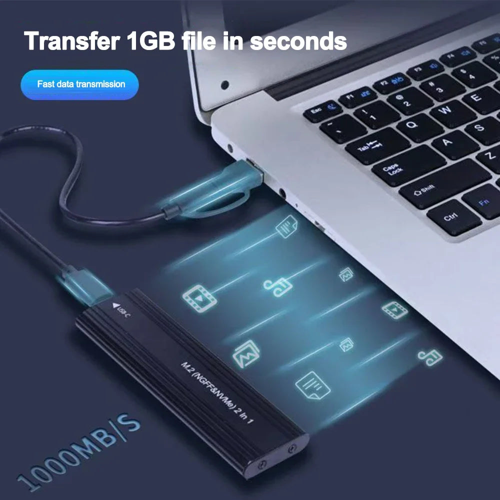 M.2 SSD Enclosure NVMe SATA 10Gbps USB-C 3.1 | M Key B+M Key SSD Drive Enclosure PRIMED