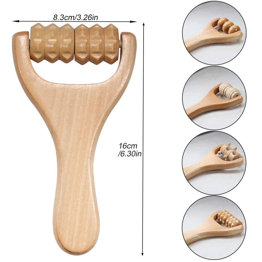 Wooden Massage Roller – Neck, Back & Full Body Massager