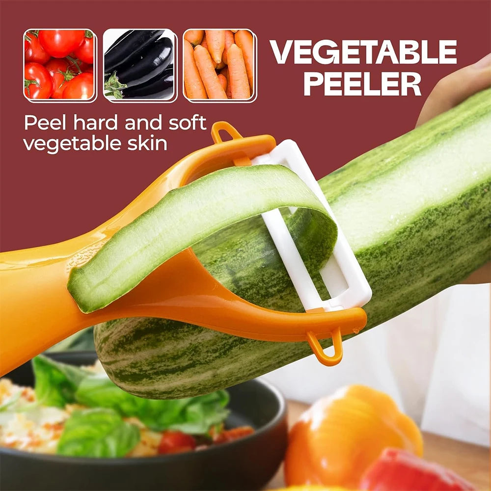 LMETJMA 4-Piece Ceramic Vegetable Peeler Set – Ergonomic Vegetable Peeler Set PRIMED