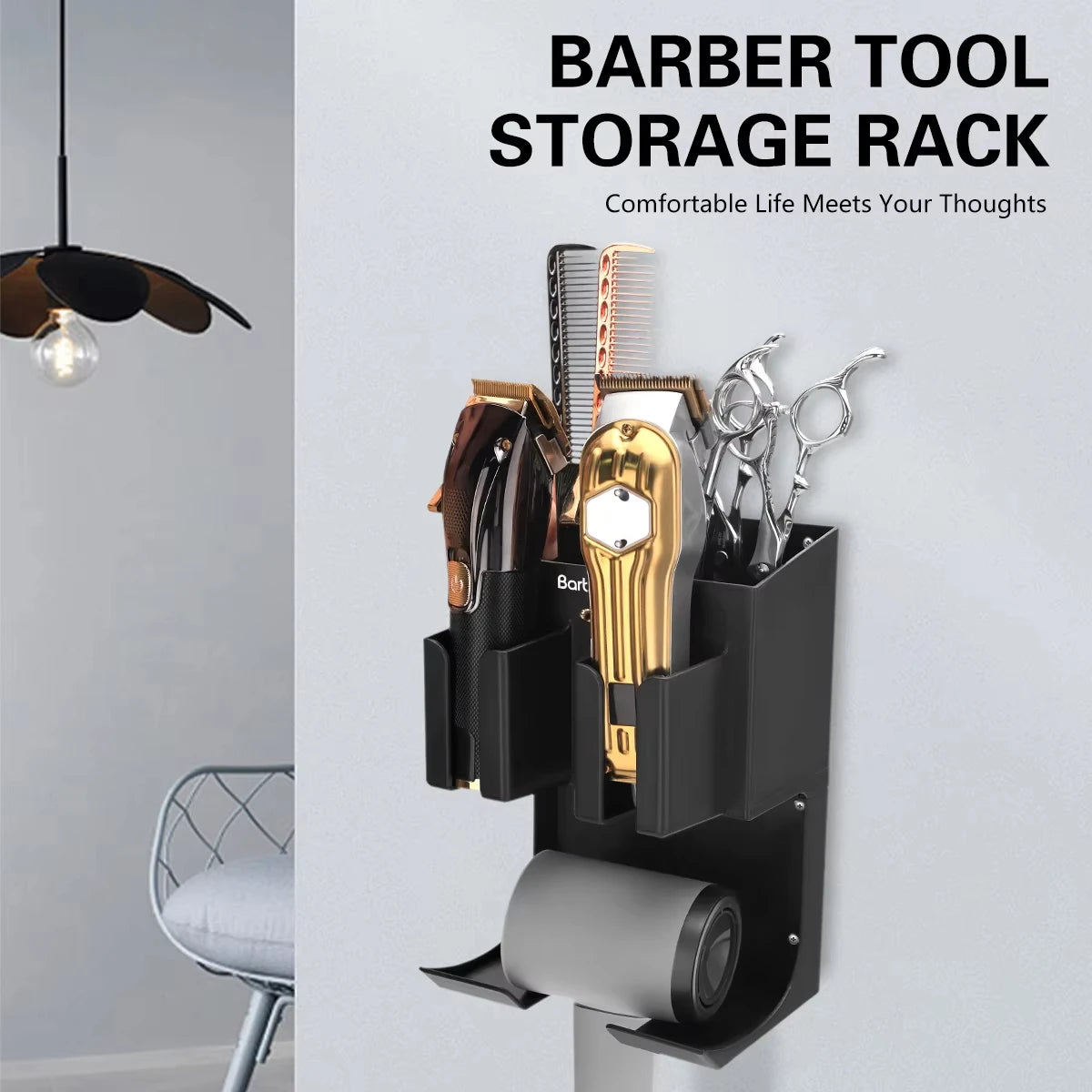 Wall-Mounted Barber Tool Holder | Salon Hair Clipper Hanger