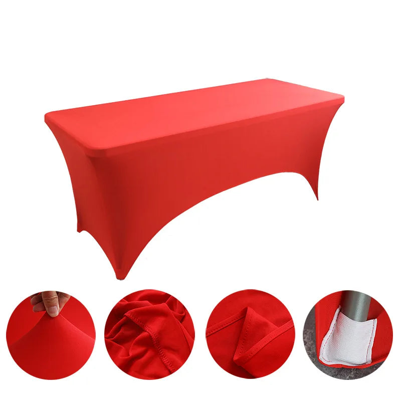 Stretch Spandex Table Cover 4 6 8 FT | Washable Wrinkle Resistant