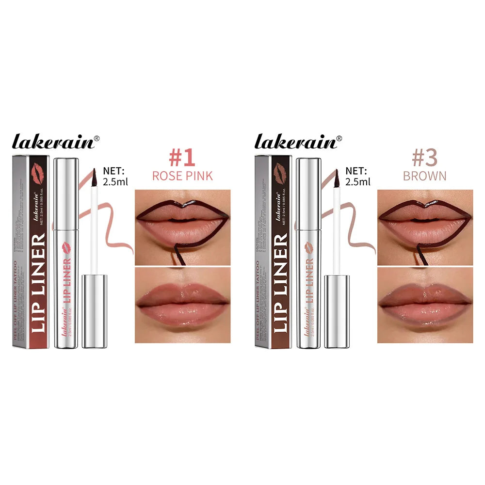 Peel Off Matte Lip Liner Pencil – Waterproof & Long Lasting Lip Liner Pencil PRIMED 01 Add 03-2Pc