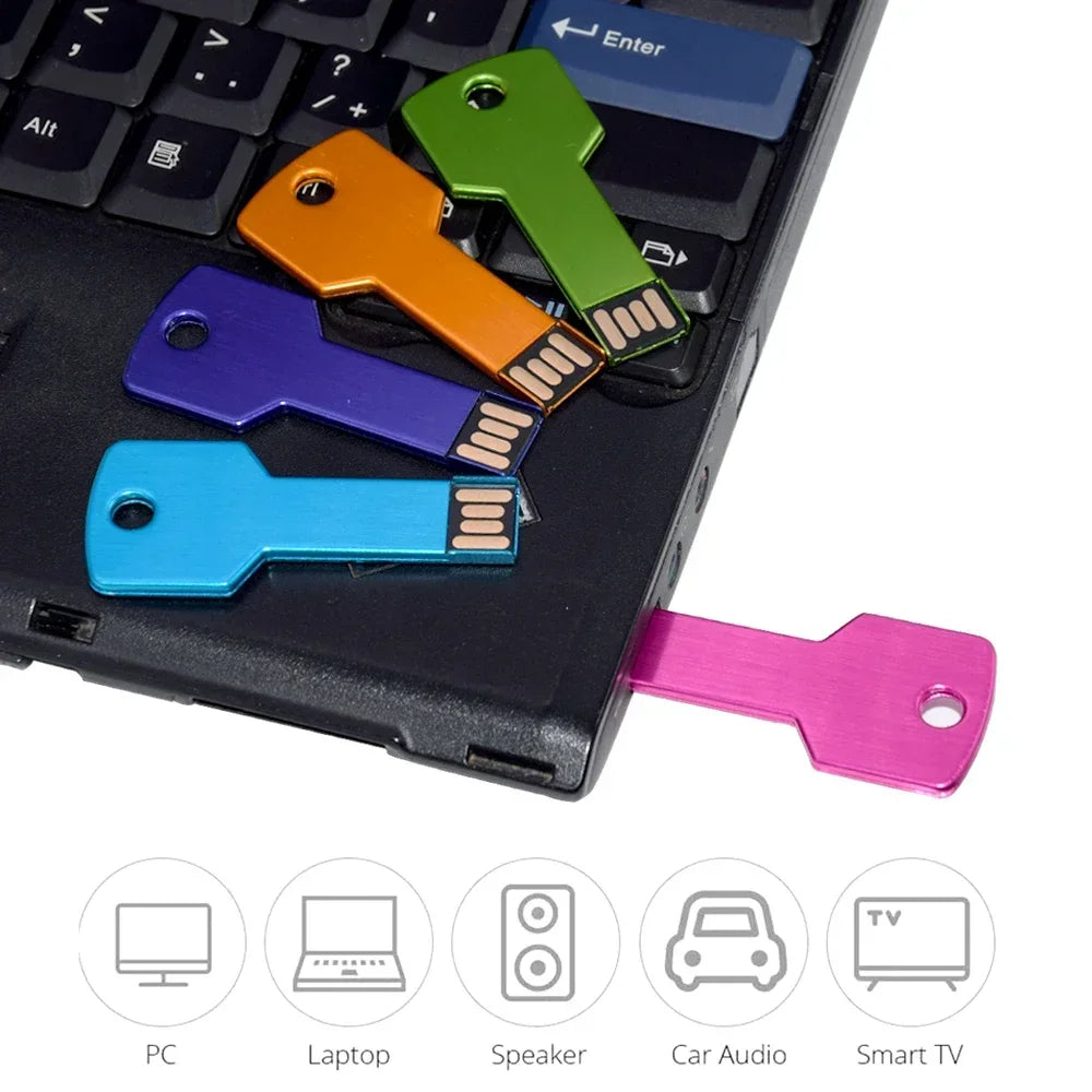 10-Pack Custom Logo Key USB 2.0 Flash Drives – 4GB to 128GB USB Flash Drive PRIMED