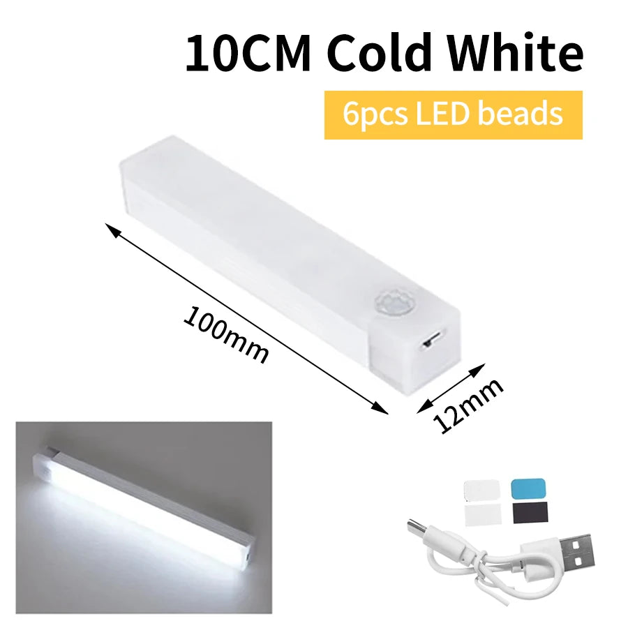 Wireless Motion Sensor LED Night Light – USB Rechargeable Motion Sensor Night Light PRIMED 10cm Cold White