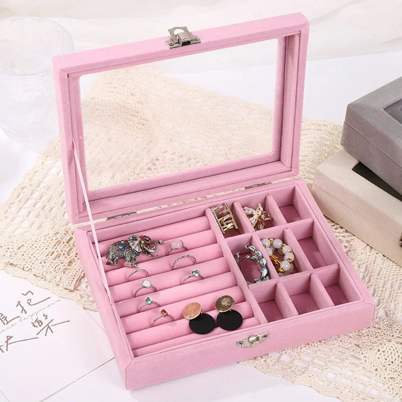Velvet Jewelry Display Box – Ring, Earring & Bracelet Organizer
