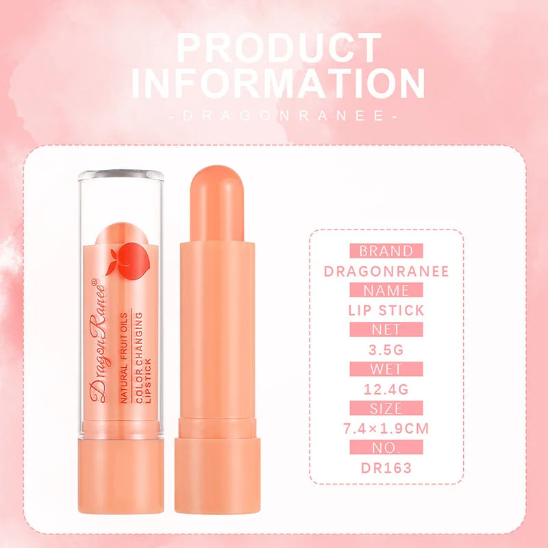 Dragon Ranee Color Changing Lip Balm Tint – Peach Orange Color Changing Lipstick PRIMED