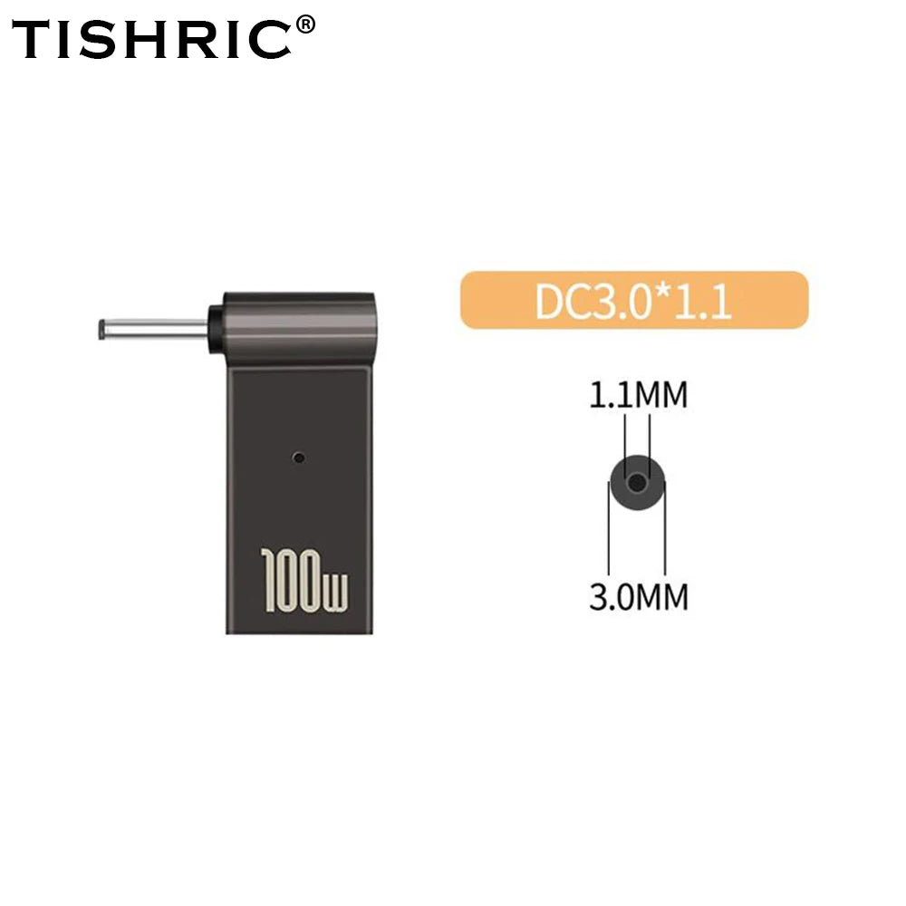 TISHRIC 100W USB-C to DC Laptop Power Adapter | Lenovo HP Dell