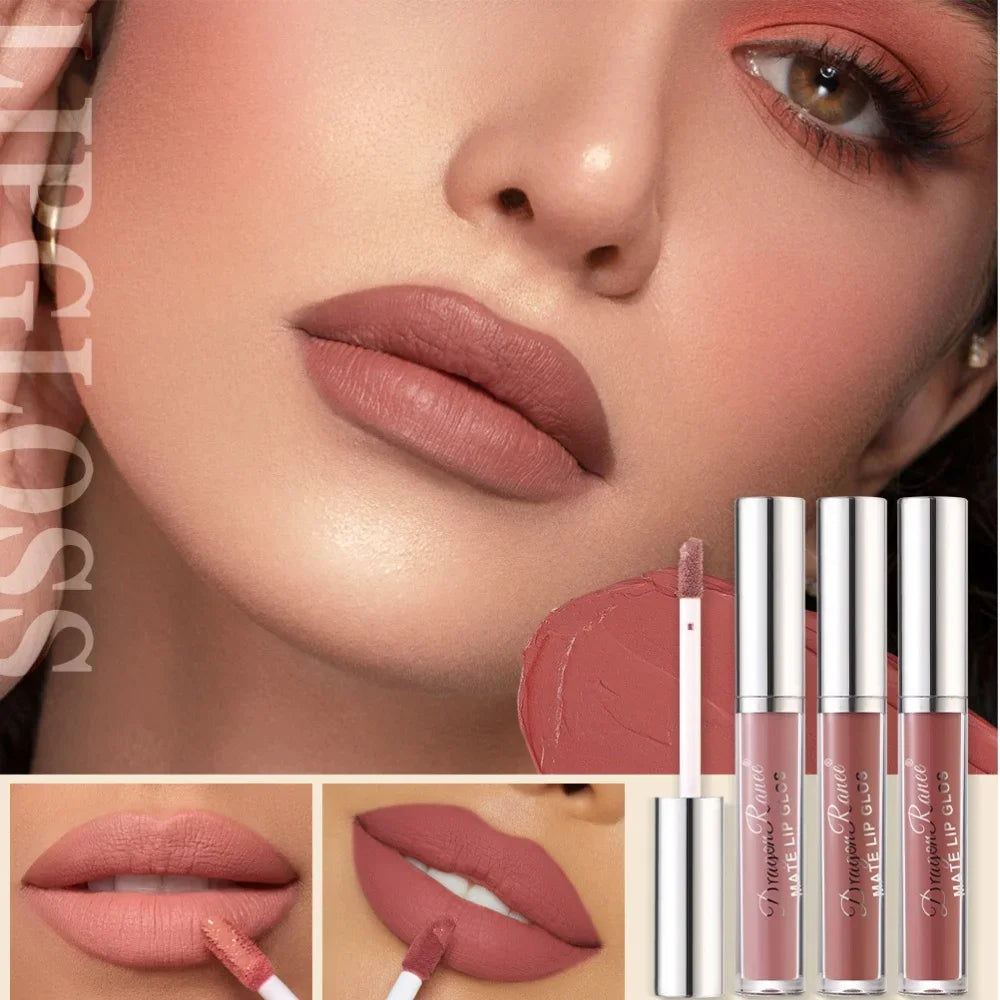 Dragon Ranee Velvet Matte Lip Gloss Set – 10pc Waterproof Matte Lip Gloss Set PRIMED