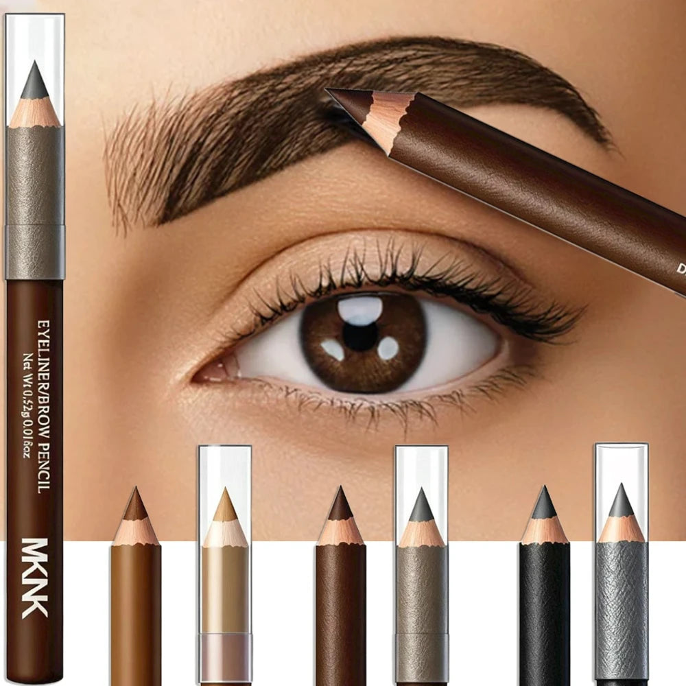 Wooden 2-in-1 Waterproof Eyebrow & Eyeliner Pencil – 3 Colors
