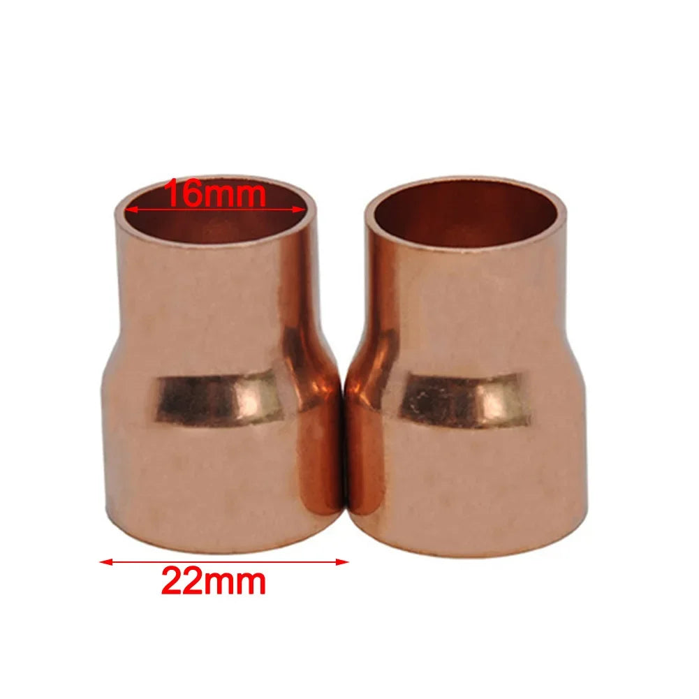 10-Pack Copper Reducing Couplings 22x16mm – HVAC & Plumbing Copper Pipe Fitting PRIMED
