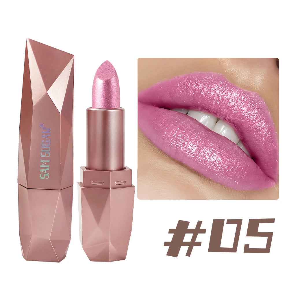 SAM SUGAR Diamond Glitter Lipstick | Metallic Waterproof Shine