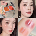 HERORANGE Two-Tone Blush & Lip Mud Palette | Dual-Purpose Blush Lip Palette PRIMED 01-water gloss