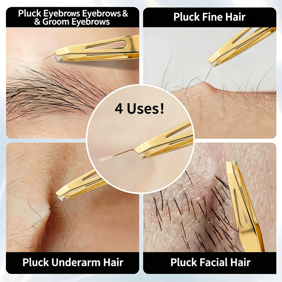 Stainless Steel Slant Tweezers – Eyebrow, Lash & Beard Tool