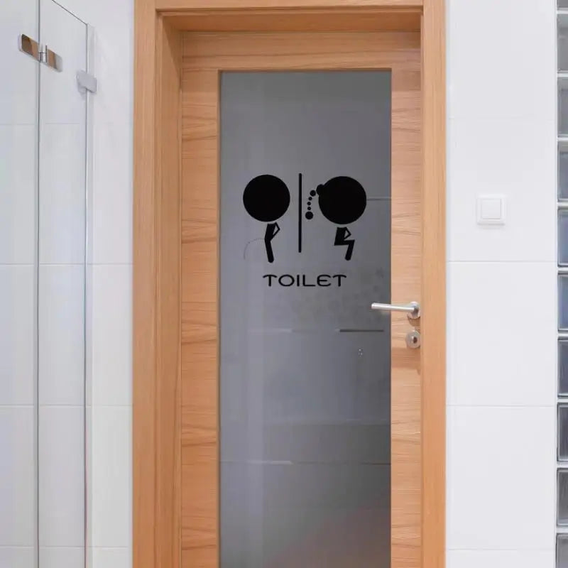 Waterproof Restroom Door Decal Sticker – Fun Bathroom Sign