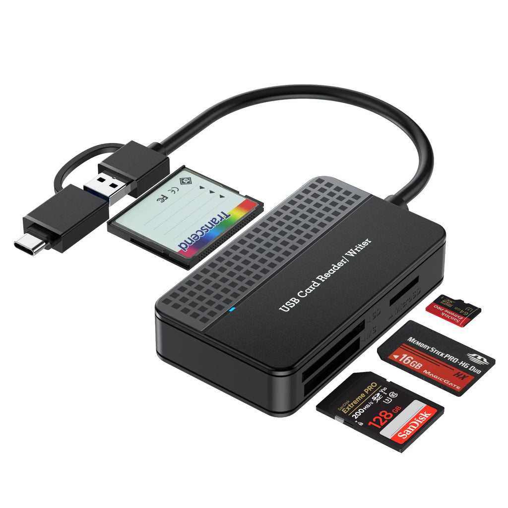 UTHAI SA08 All-in-One Type-C Card Reader – SD TF CF Micro SD USB Card Reader PRIMED USB3.0-Type-C