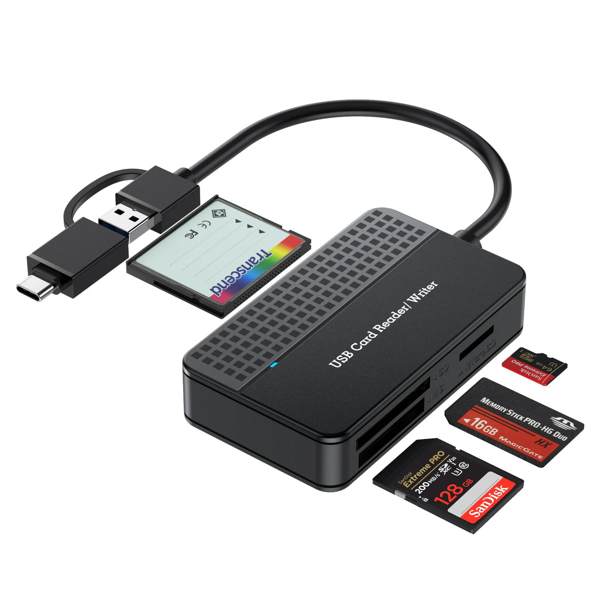 UTHAI SA08 All-in-One Type-C Card Reader – SD TF CF Micro SD USB Card Reader PRIMED USB3.0-Type-C