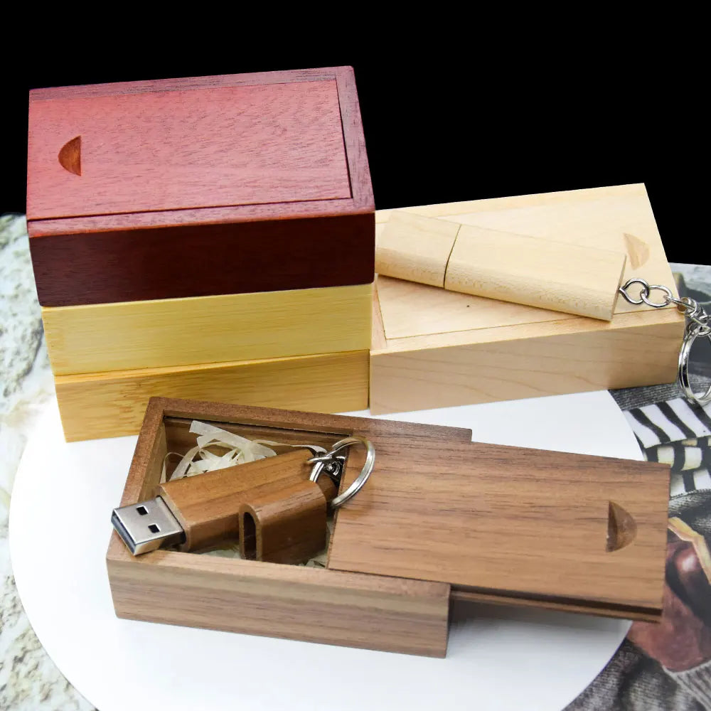Round Wooden USB Flash Drive 8–64GB | Elegant Gift Box Wooden USB Flash Drive PRIMED