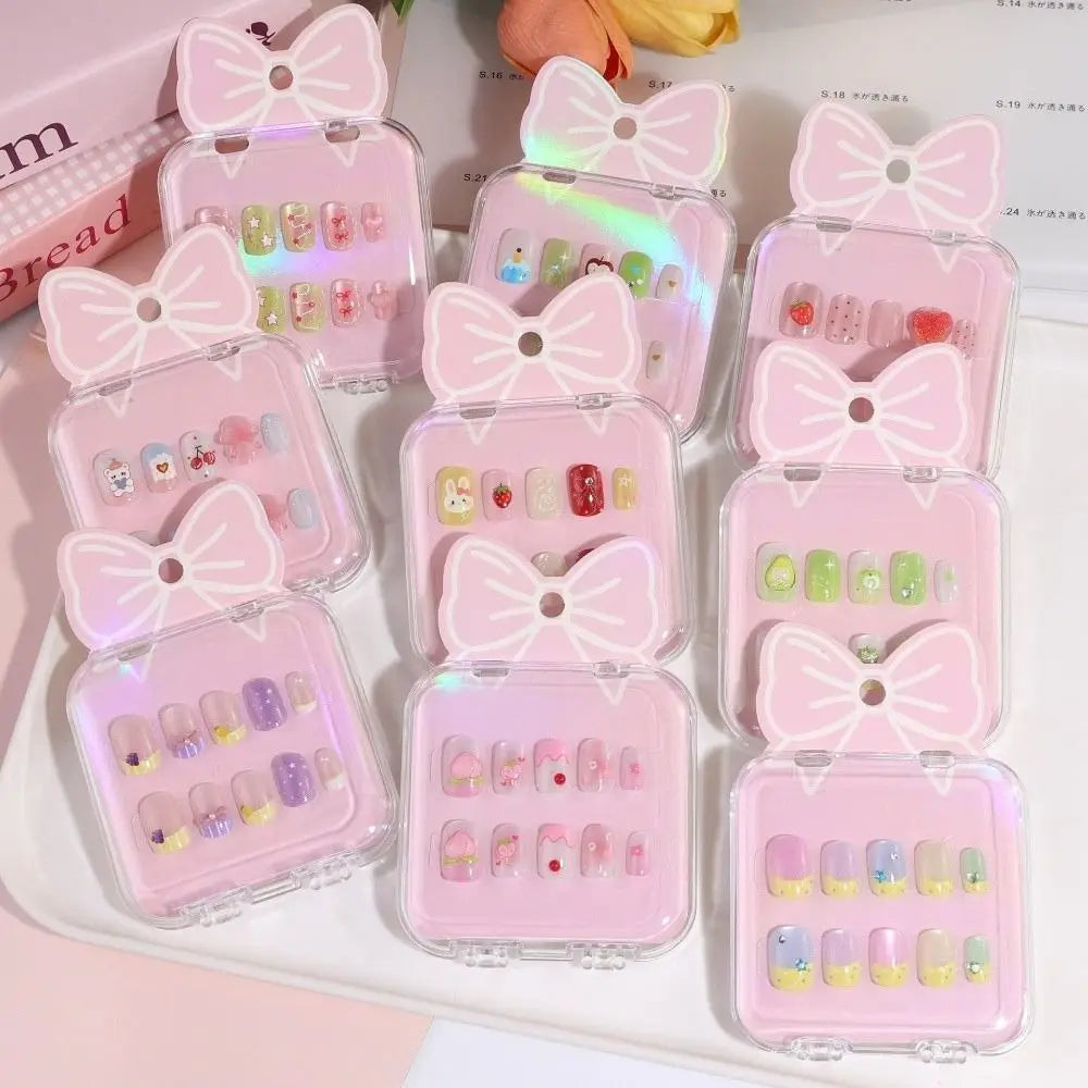 Kids Cat's Eye Press On Nails – Cute Detachable 10pc Set