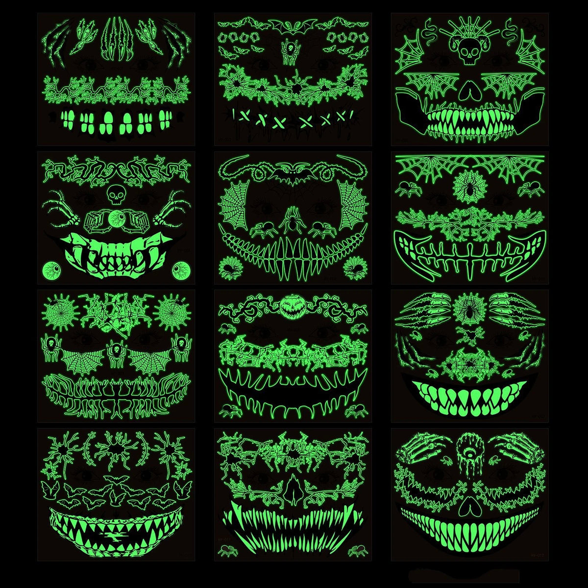 Halloween Glow in the Dark Mouth Temporary Tattoos | Eco-Friendly Temporary Face Tattoo PRIMED