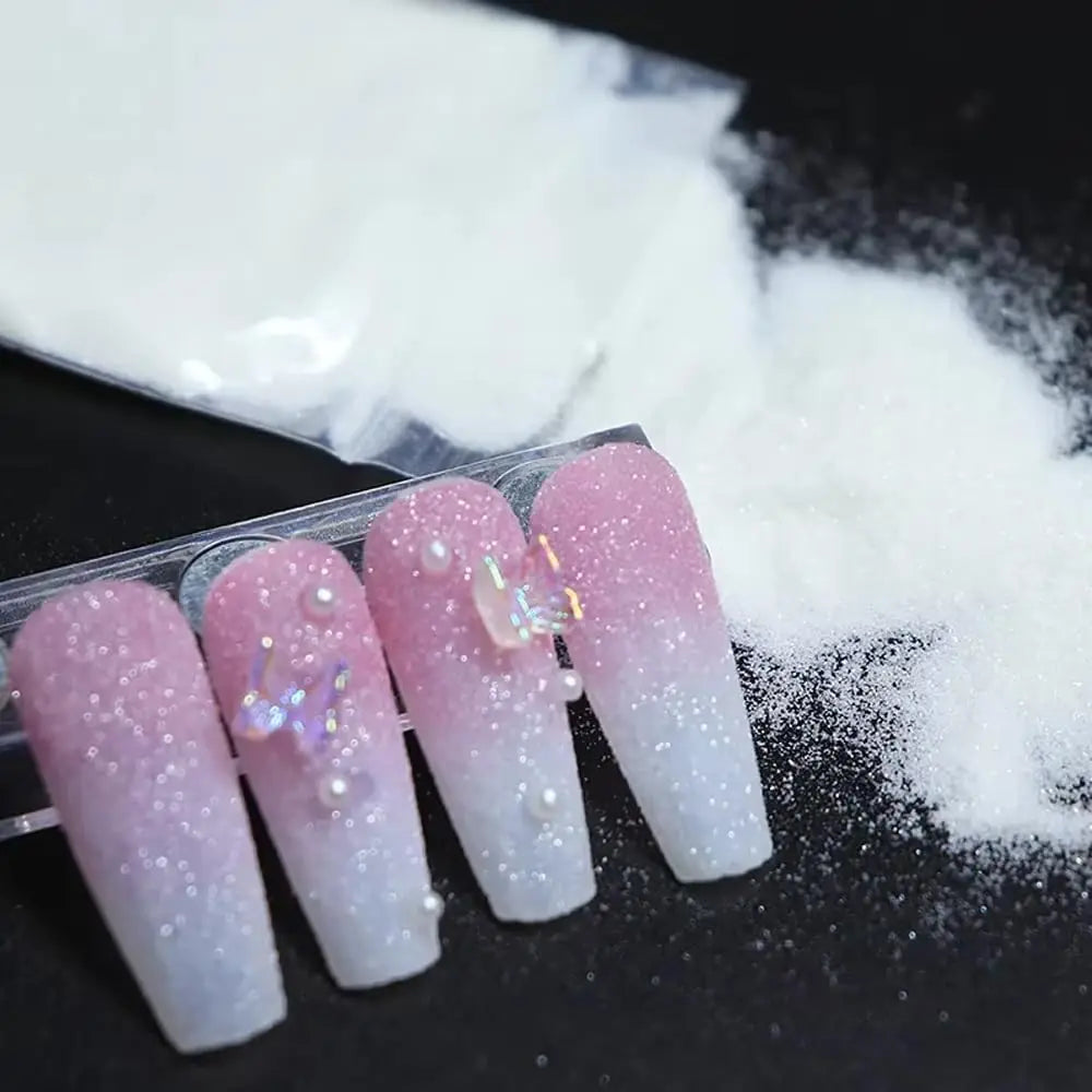 MAFANAILS 50g Iridescent Sugar Nail Glitter Powder Black & White