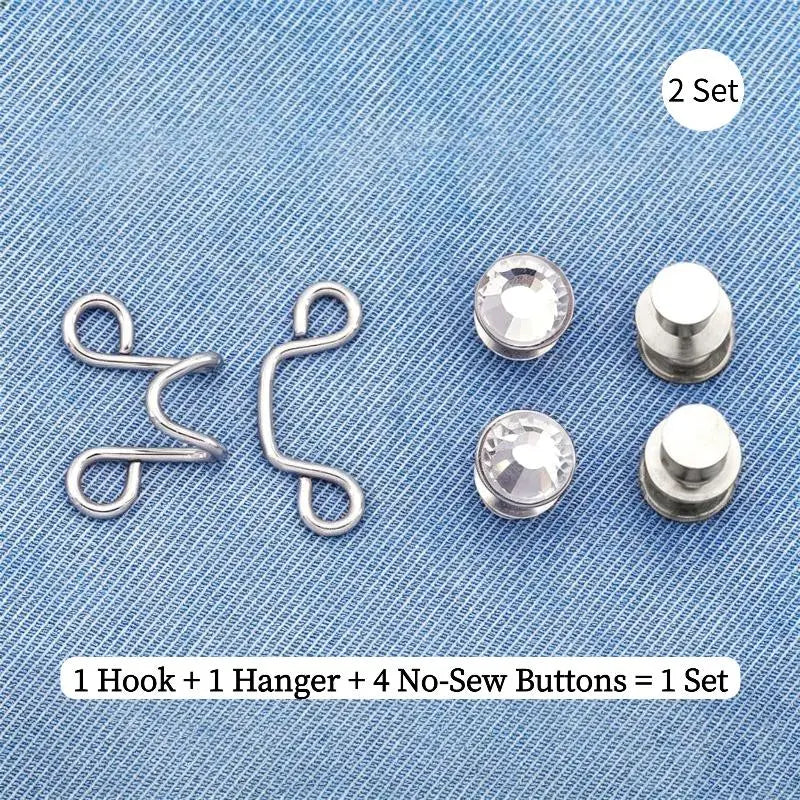No-Sew Waist Tightener Button Pins for Jeans & Pants