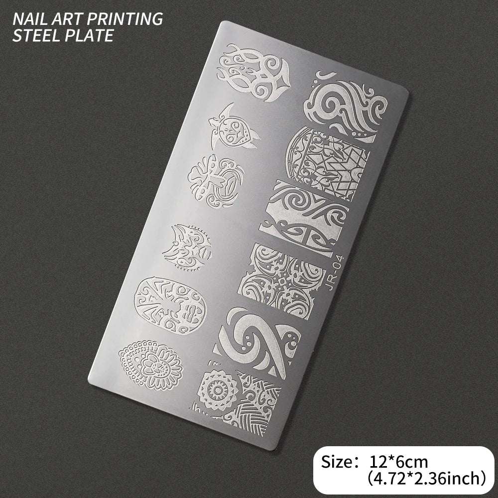 Nail Art Stamping Plate – Waves, Florals & Animal Designs