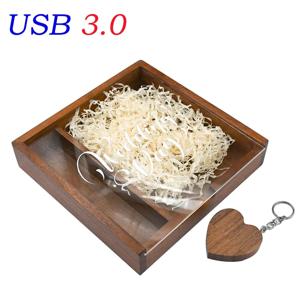 5-Pack Wooden Box USB 3.0 Flash Drive | Free Custom Logo USB Flash Drive PRIMED